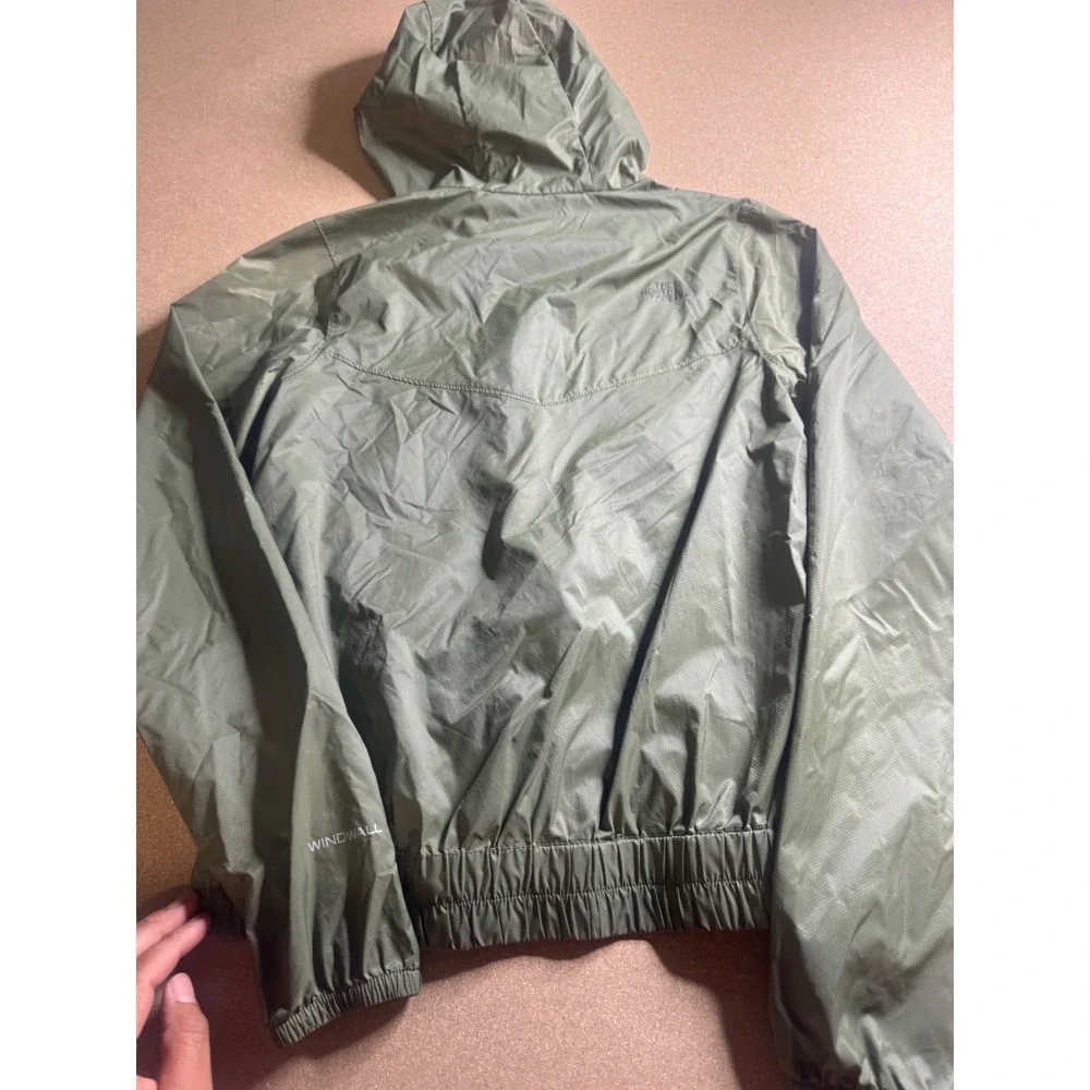 The North Face WindWall Mens Olive Green Full Zip Hooded Windbreaker Jacket